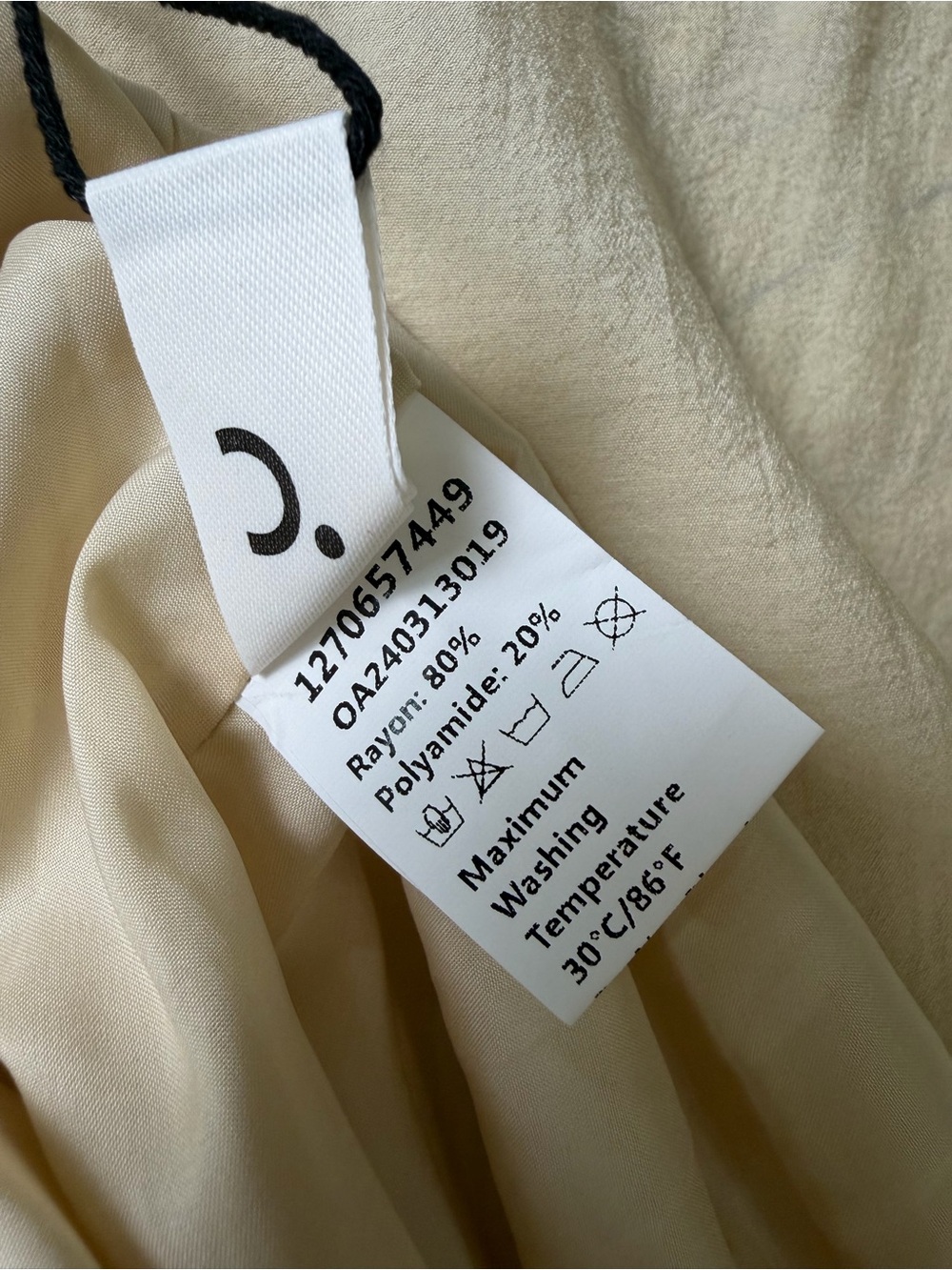 Commense Apricot Light Beige Flowy Maxi Dress Relaxed V-Neck Small NWT - Picture 10 of 11